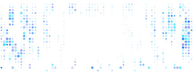 Futuristic technology background featuring vertical lines of colorful dots and rings, symbolizing data flow and connectivity.