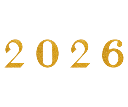 Celebrate 2026 with shimmering gold numbers, perfect for New Year's or event invites. Create a festive mood with this glamorous touch of sparkle!