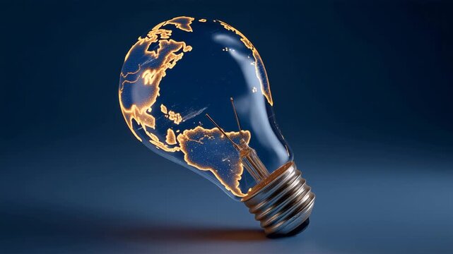 発光する地球回路を内包するガラス電球の概念
