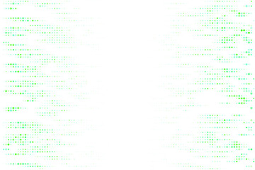 Fototapeta premium Abstract digital background with glowing green dots creating a futuristic data flow pattern and technological matrix effect.