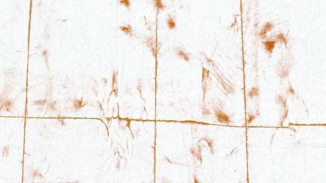 Grunge creased paper with fold lines stop motion background.