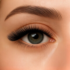 Obraz premium blue eyes, lash extensions, bold lashes, thick lashes, long eyelashes, black lashes, lash close-up, dramatic eye, model with blue eyes, volume lashes, beauty eye close-up, lash beauty, creative makeup