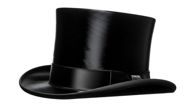 A black top hat isolated on transparent background - Powered by Adobe