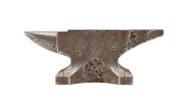 An old, rusty anvil isolated on transparent background - Powered by Adobe