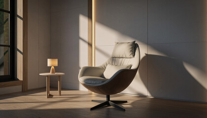 Cozy Interior with a Modern Armchair and Side Table Architectural Design