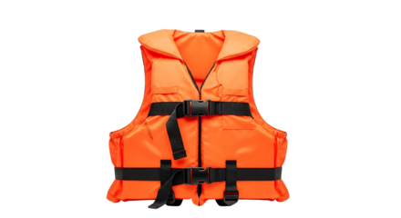 Orange life vest isolated on transparent background