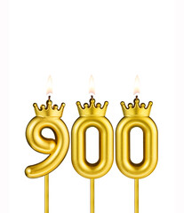 Number of followers or views - Candles form the number 900