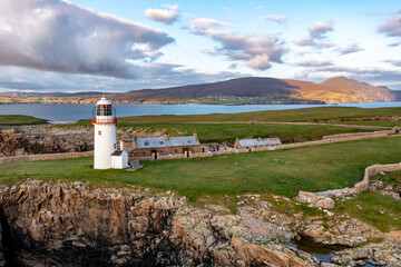 Aerial view of Rathlin O'Birne island in County Donegal, Irleand