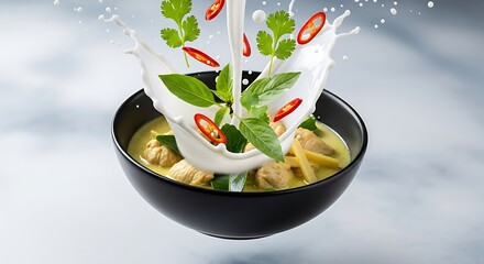 Creamy Coconut Curry with Fresh Herbs and Chili, a Delicious and Flavorful Dish