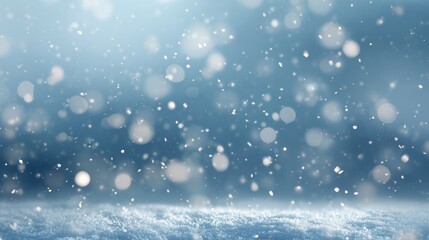 Captivating Winter Scene with Softly Falling Snowflakes Creating a Dreamy, Frosty Atmosphere Over a Snow-Capped Landscape