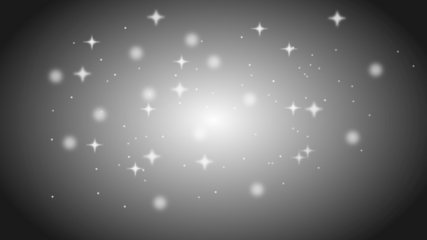 Sparkling silver glitter and bokeh lights on a dark gray radial gradient background.