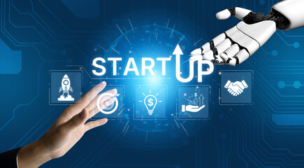 An AI assistant helps launch a new startup business. The smart system provides strategic planning, identifies investment opportunities, and analyzes market targets for success. Fermion