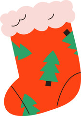 Christmas Stocking with Tree Pattern