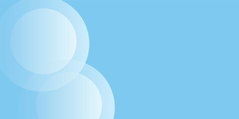 Abstract minimalist banner background, pastel colorful, blue and white gradations. Circle effect style geometric simple art