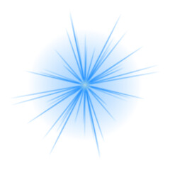 Fototapeta premium Dynamic Blue Light Burst with Radiant Starburst Effect on Dark Background, Abstract Digital Energy Glow