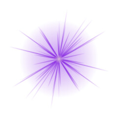 Obraz premium Bright violet starburst effect with glowing center and sharp light rays, perfect for abstract backgrounds and futuristic designs.