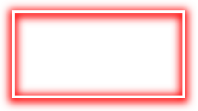 A glowing red neon rectangular frame with a soft light effect isolated on a white background. - Powered by Adobe
