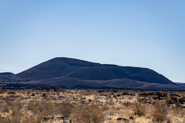 Pisgah Crater, Pisgah Volcano, volcanic cinder cone / lava plain, Lavic Lake volcanic field, San Bernardino County, California. Mojave Desert / Basin and Range Province. Basalt lava flow.  cinder 	