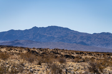 Pisgah Crater, Pisgah Volcano, volcanic cinder cone / lava plain, Lavic Lake volcanic field, San Bernardino County, California. Mojave Desert / Basin and Range Province. Basalt lava flow	