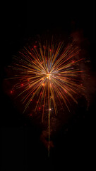 微細粒子を放射の縁にだけ散らし情報量を絞った端正な画面がブランドカラーの上書きにも耐える制作現場目線の縦構図シーズン背景. 生成AI