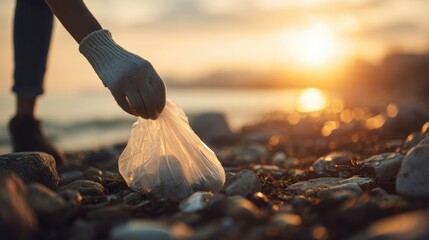 Save water. Volunteer pick up trash garbage at the beach and plastic bottles are difficult decompose prevent harm aquatic life. Earth, Environment, Greening planet, reduce global warming, Save world