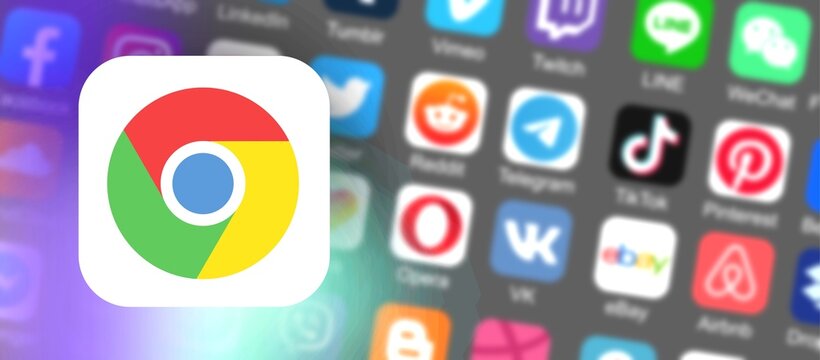 google chrome social media logo. google chrome social media background. google chrome social media illustration. Social media concept.