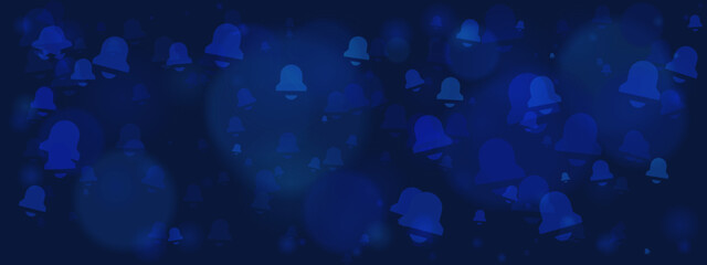 Abstract digital background with numerous blue notification bell icons and soft bokeh effects, symbolizing alerts and communication.
