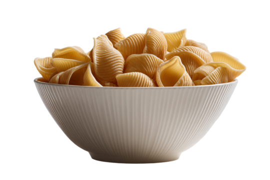 a bowl of pasta on a white background