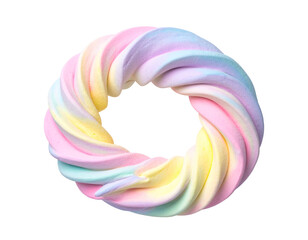 Twisted pastel marshmallow donut with soft silicone squeeze texture