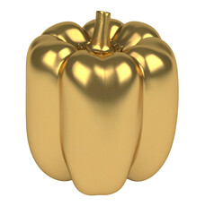 Golden Bell Pepper Shiny Isolated Vegetable Object
