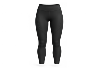 Black fitness leggings for women, activewear creating athletic and leisure fashion, transparent background