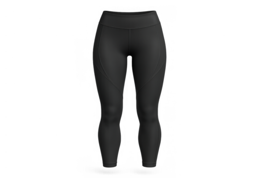 Black fitness leggings for women, activewear creating athletic and leisure fashion, transparent background - Powered by Adobe