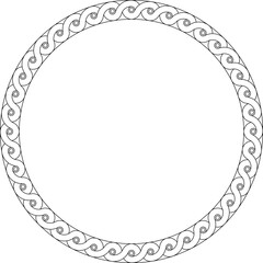 Minimalist line art of circular Celtic knot border — ideal for invitations, logos, or decorative graphic projects with timeless interlaced pattern.