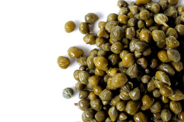 Capers in brine, small pickled flower buds