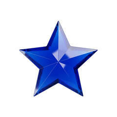A captivating blue star symbolizing dreams and aspirations shining brightly against the dark on transparent background