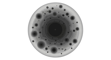 Stunning abstract layered circle with crater-like voids creates a modern, dimensional design element perfect for backgrounds, textures, or creative layouts