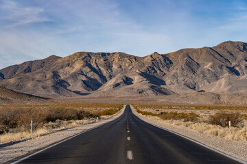 The Nopah Range is a mountain range located in Inyo County, California. Charles Brown Hwy, The border between California and Nevada.  near Pahrump, Nevada. 