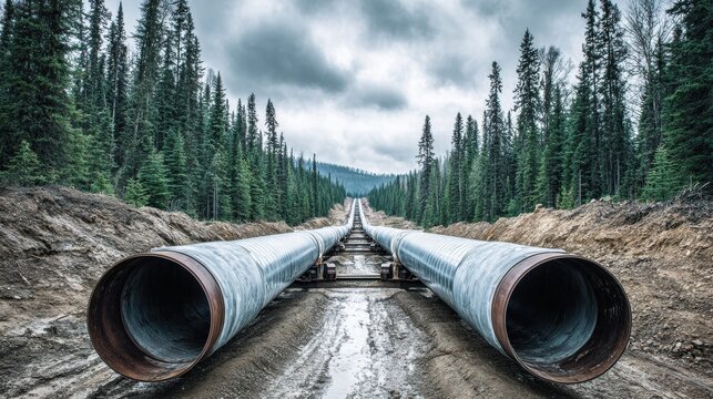 Pipeline construction through a forest