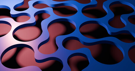 abstract 3d blue curve hole wallpaper