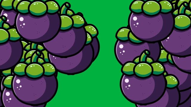 Mangosten Fruit Transition on Green Screen &ndash; Closing and Opening Animation