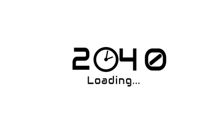 New year illustration with clock icon. Time management New year concept.