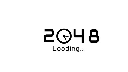 New year illustration with clock icon. Time management New year concept.