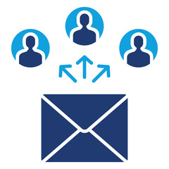 Email Blast Flat Blue Icon