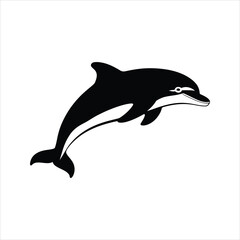 Fototapeta premium Dolphin Icon – Marine Animal Vector Silhouette