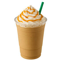 Title: Caramel Frappuccino Whipped Cream Transparent Background PNG