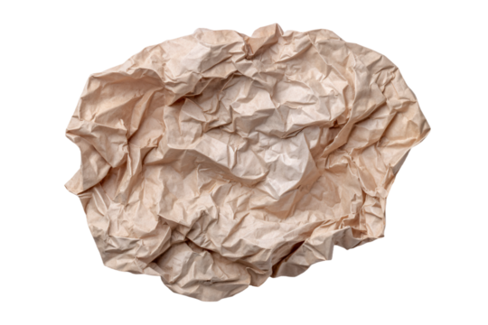 a crumpled paper ball on a white background