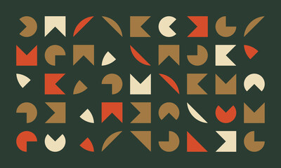 Pastel Geometry Mid Century Bauhaus Shapes Minimalist Design Pattern for Wallpaper Poster and Branding