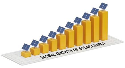 Solar energy development chart demonstrates global growth. 