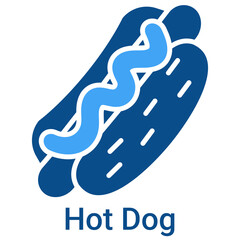 Hot Dog Icon in Duotone Style Vector Illustration