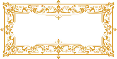 Fototapeta premium Elegant golden filigree frame offers a classic touch, perfect for stylish invitations